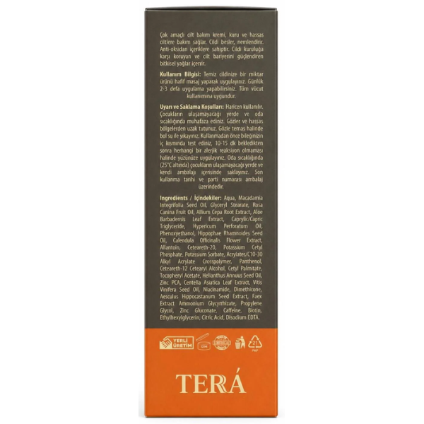 Tera Dermokozmetik Epiderma Cilt Bakım Kremi (Yara Onarıcı) 